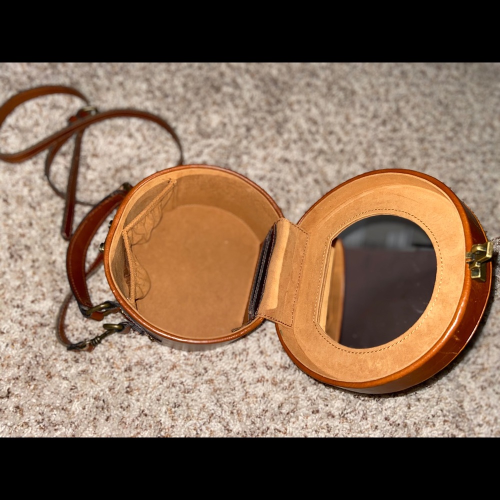 Cognac brown circle purse